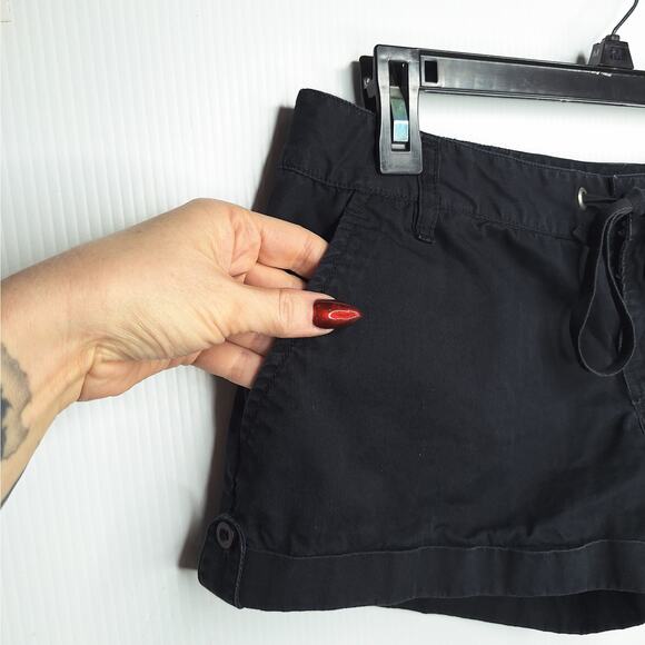 Vintage Y2K Anchor Blue Shorts 7 Low Rise Micro Mini Chino Preppy Flap Pockets - Picture 8 of 9